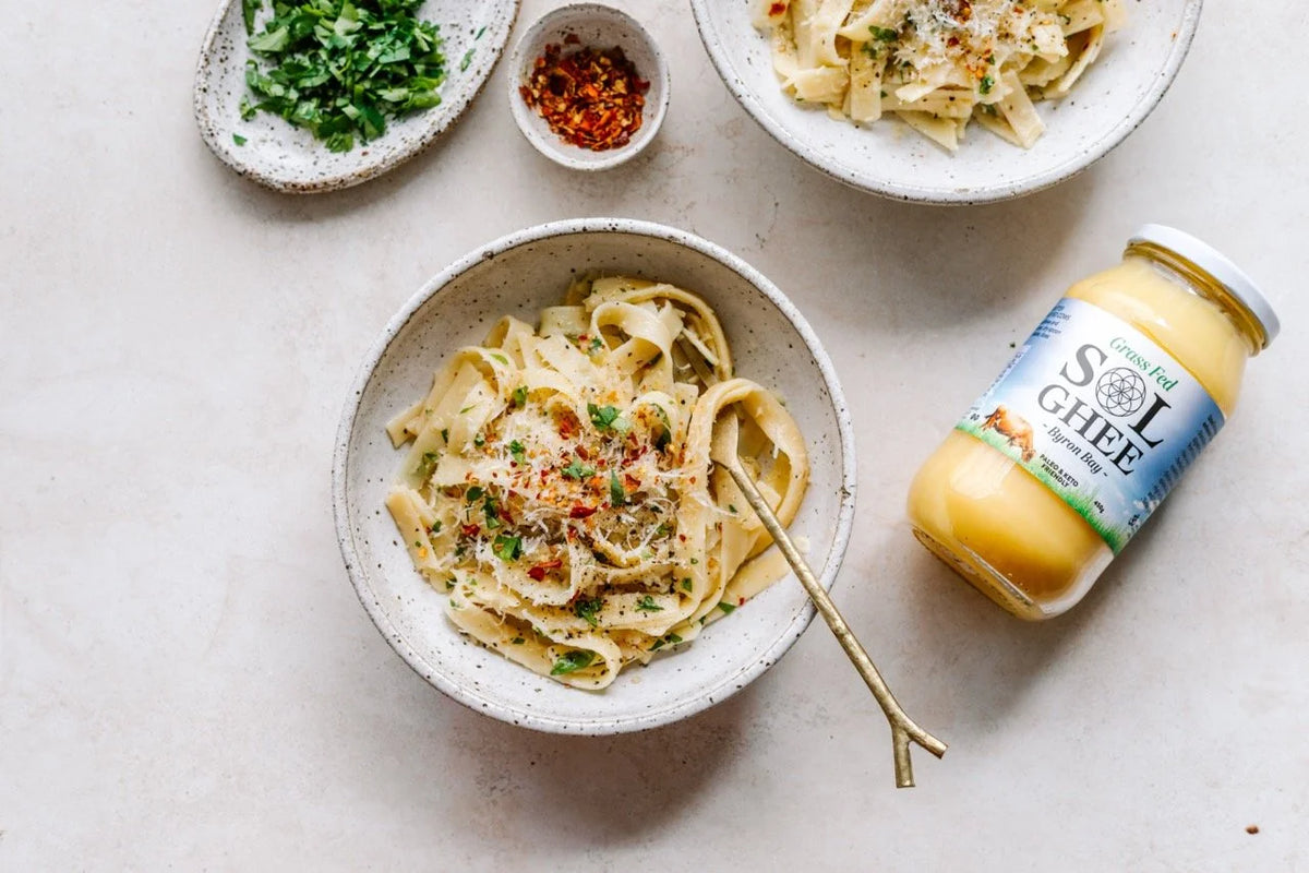 Garlic ghee chilli linguini
