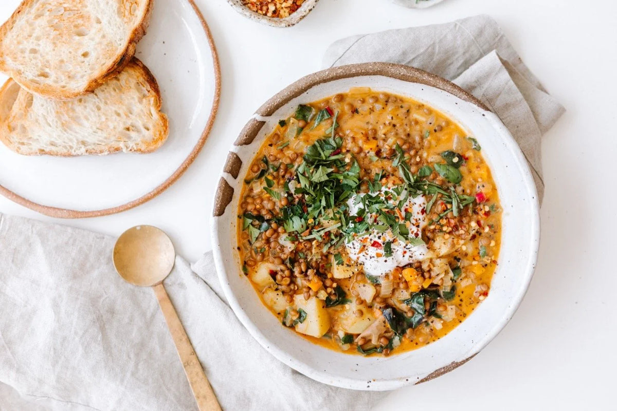Creamy coconut lentils made with Sol Organics ghee