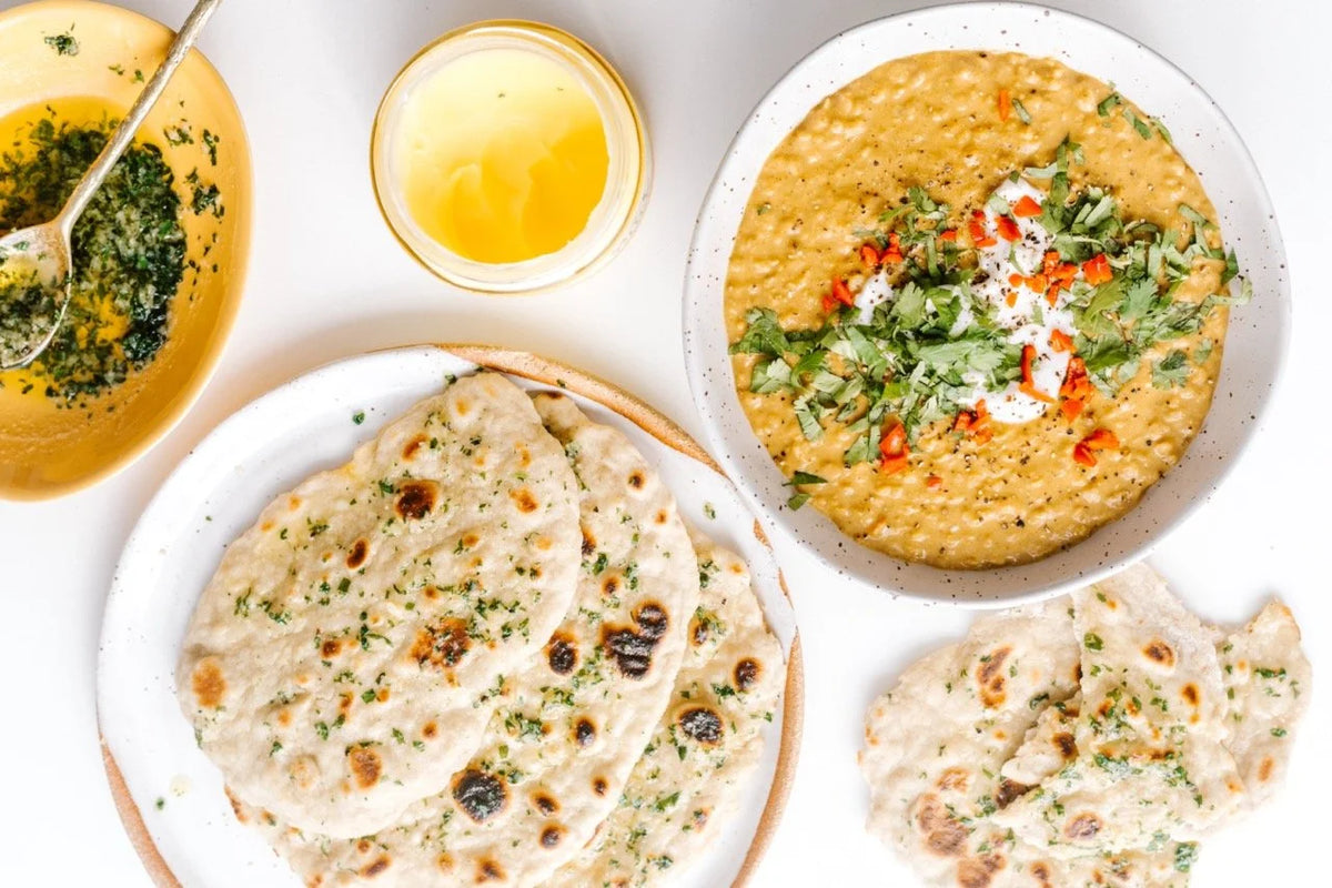 Garlic, Ghee + Herb Naan