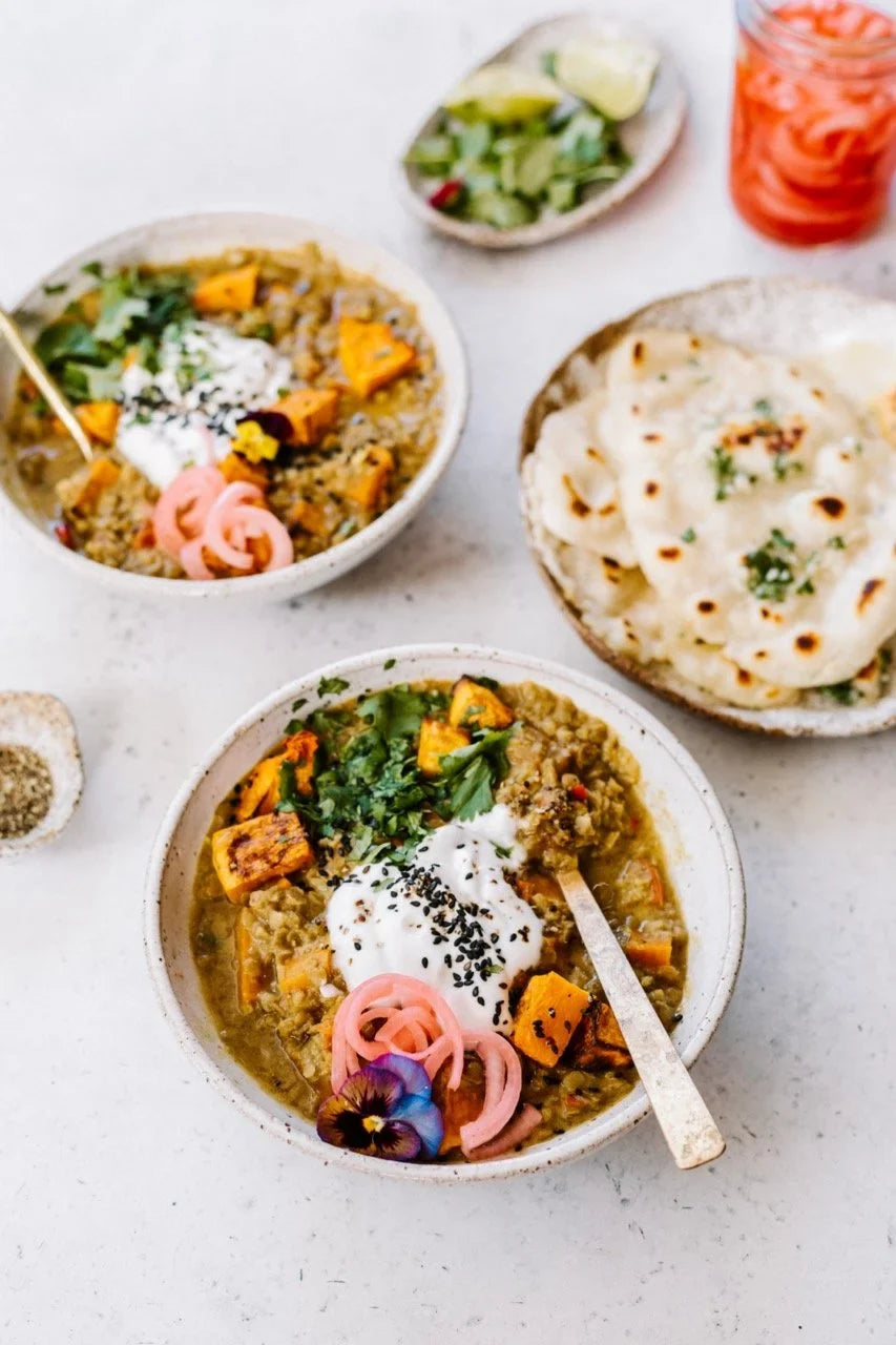 Roasted butternut squash dhal made with Sol Organics masoor dhal mix