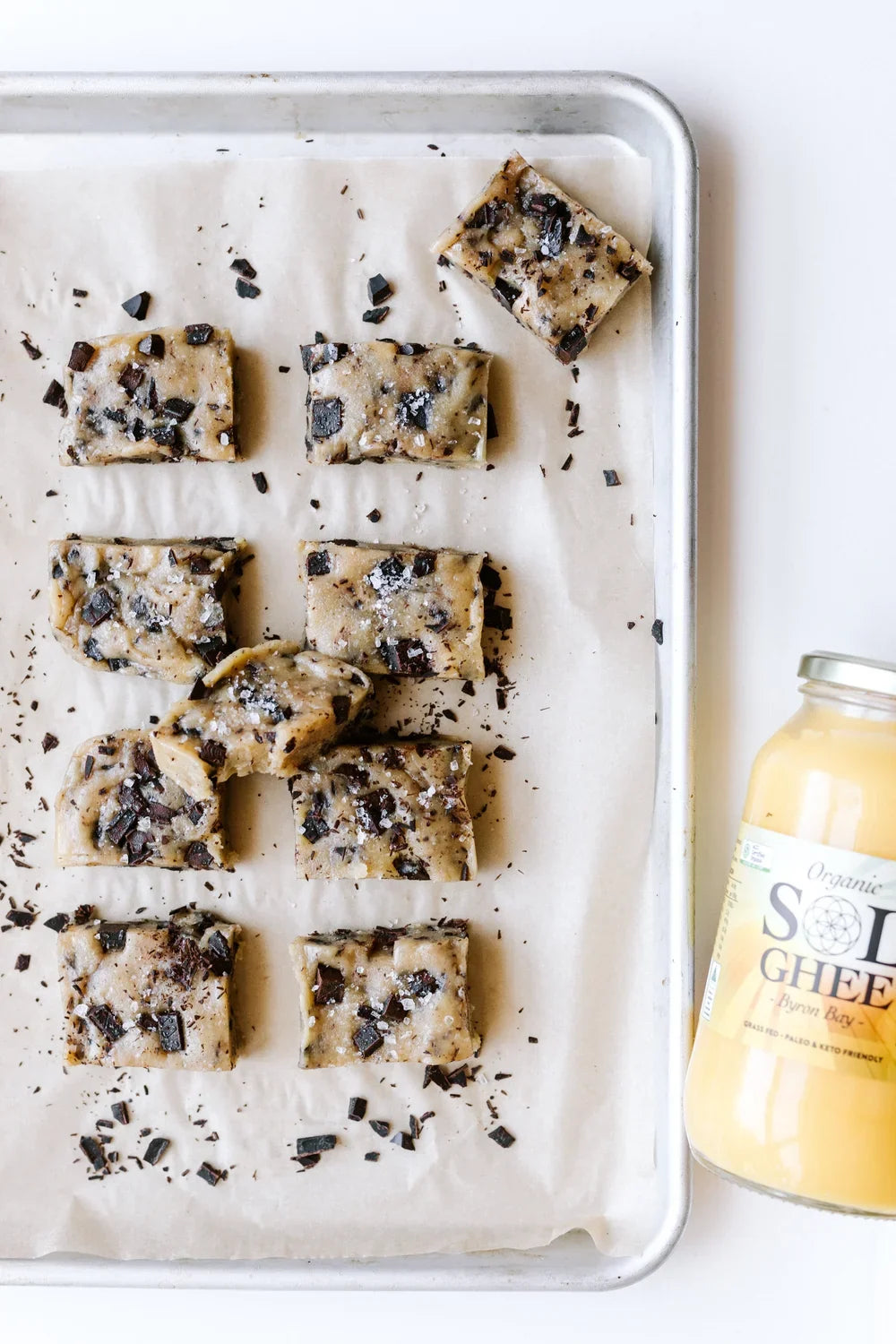 No-bake cookie dough bites made with Sol Organics ghee