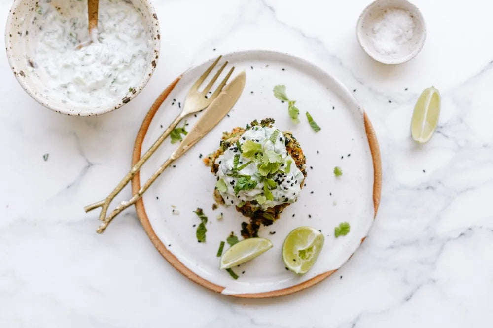 Easy crispy veggie fritters made with Sol Organics ghee