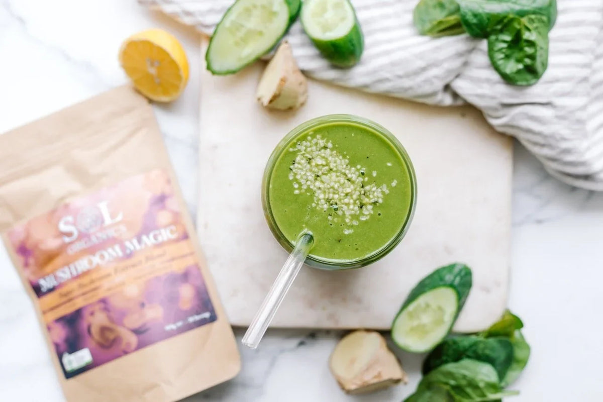 Sol Organics mushroom magic and turmeric blend superfood ingredients